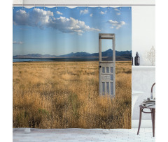 Field with Mountains Shower Curtain