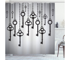 Shadow of Old Keys Shower Curtain