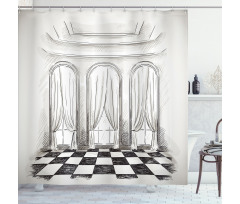 Castle Baroque Curtains Shower Curtain