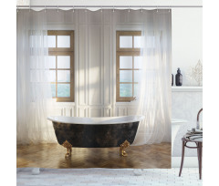 Bathtub in Modern Room Shower Curtain