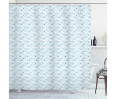 Clouds and Storks in Sky Shower Curtain