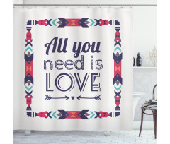 İlham Verici Duş Perdesi Tribal Romantik Poster Boho Stili Aşk