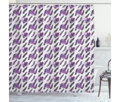 Creative Plume and Splashes Shower Curtain