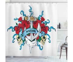 Anchor Bones Skeleton Shower Curtain