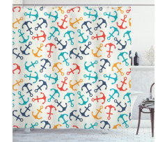 Anchor Shape in Lines Shower Curtain