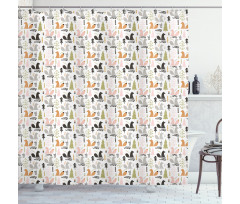 Squirrel Trees Woodland Shower Curtain