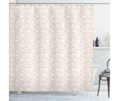 Bunnies with Wreath Shower Curtain