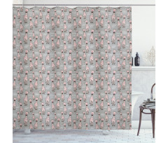 Childish Giraffes in Bowtie Shower Curtain