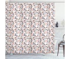 Leopards Pomegranate Palms Shower Curtain