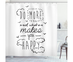 Positive Attitude Phrase Shower Curtain