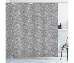 Hand Drawn Spiral Rounds Shower Curtain