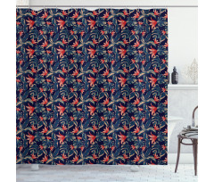 Tropical Jungle Blossoms Shower Curtain