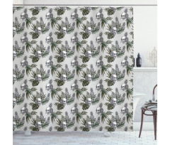 Gothic Item on Tropic Leaves Shower Curtain