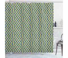 Bicolour Wavy Squares Shower Curtain