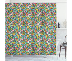 Complex Vivid Triangles Shower Curtain