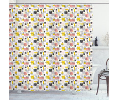 Scrapbook Geometric Squares Shower Curtain