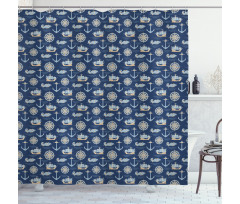 Nautical Wind Rose Anchor Shower Curtain