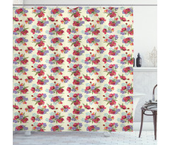 Shabby Garden Blossoms Shower Curtain