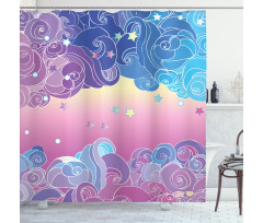 Clouds and Stars Shower Curtain