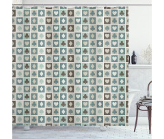 Heart Spades Diamonds Shower Curtain