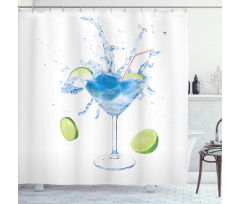 Martini Splashing Lime Shower Curtain