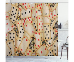 Old Vintage Playing Card Shower Curtain