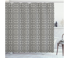 Monochrome Abstract Floral Shower Curtain
