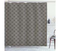 Repeating Floral Geometric Shower Curtain