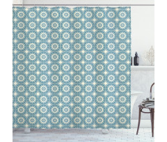 Circular Oriental Shower Curtain