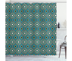 Vintage Geometric Floral Shower Curtain