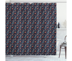 Symbolic Pattern Shower Curtain