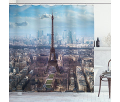 View of Eiffel Tower Shower Curtain
