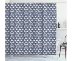 Delicate Lake Animal Lotus Shower Curtain