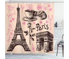 Bakery in Paris Eiffel Shower Curtain