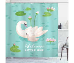 Baby Swan Welcoming Shower Curtain