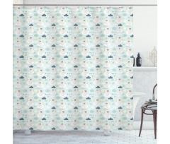 Unicorn Aquatic Animal Art Shower Curtain