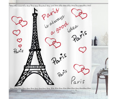 Eiffel Tower Paris Shower Curtain