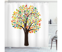 Autumnal Leaves Forest Flora Shower Curtain
