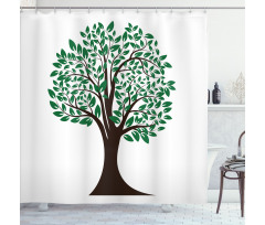 Simplistic Tree Leaves Art Shower Curtain