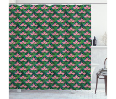 Tropical Monstera Flowers Shower Curtain