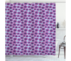 Hand Drawn Pink Poppies Shower Curtain