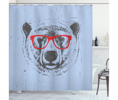 Whimsical Grunge Polar Bear Shower Curtain