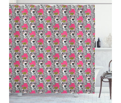 Doodle Puppy Shower Curtain