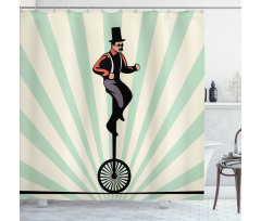 Citrus Man on Monowheel Art Shower Curtain