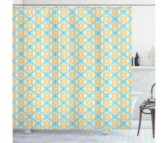 Thin Line Curlicue Damask Shower Curtain