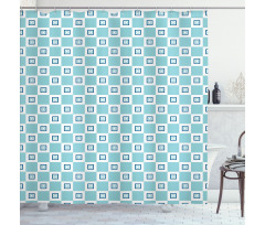 Retro Nested Squares Art Shower Curtain