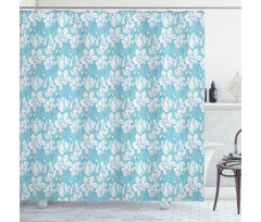 Delicate Flowers and Buds Shower Curtain