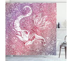 Eastern Elephant Zentangle Shower Curtain