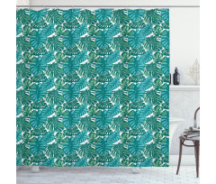 Jungle Foliage Tropic Leaves Shower Curtain