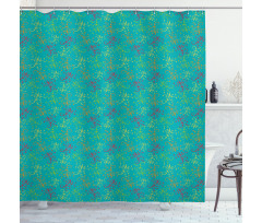 Colorful Swirling Branches Shower Curtain